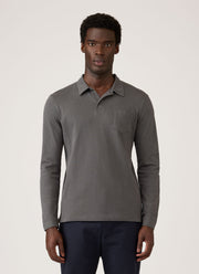 Men's Long Sleeve Riviera Polo Shirt in Slate Green