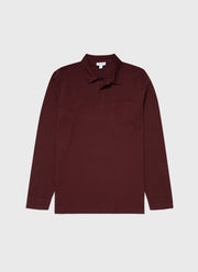 Men's Riviera Long Sleeve Polo Shirt in Maroon
