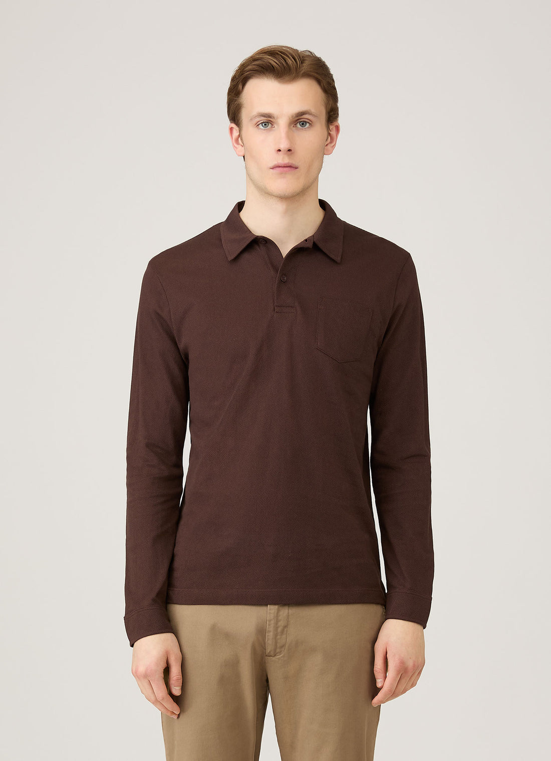 Men's Long Sleeve Riviera Polo Shirt in Bakelite