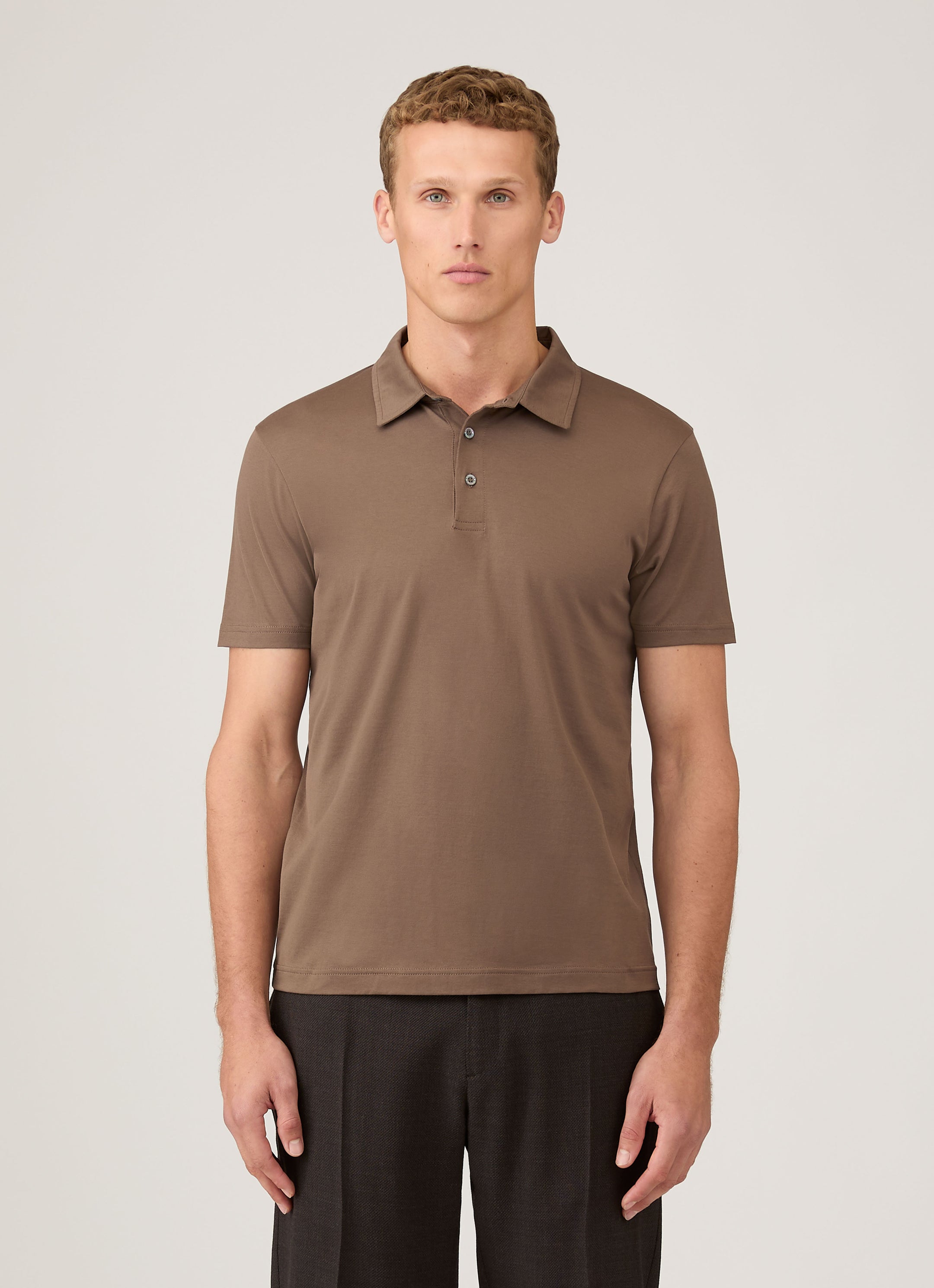 Men's Classic Jersey Polo Shirt in Bark