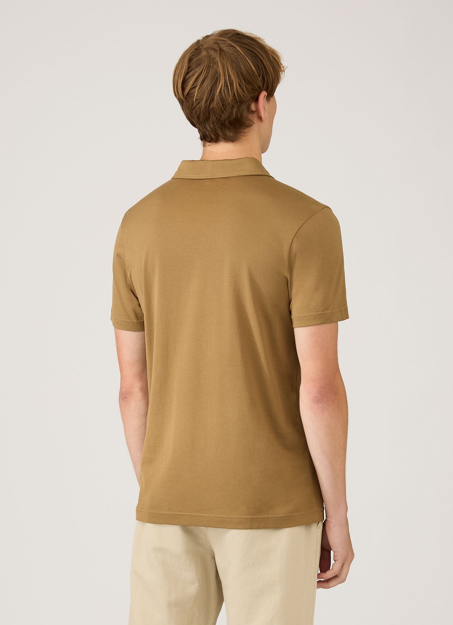 Men's Classic Jersey Polo Shirt in Walnut