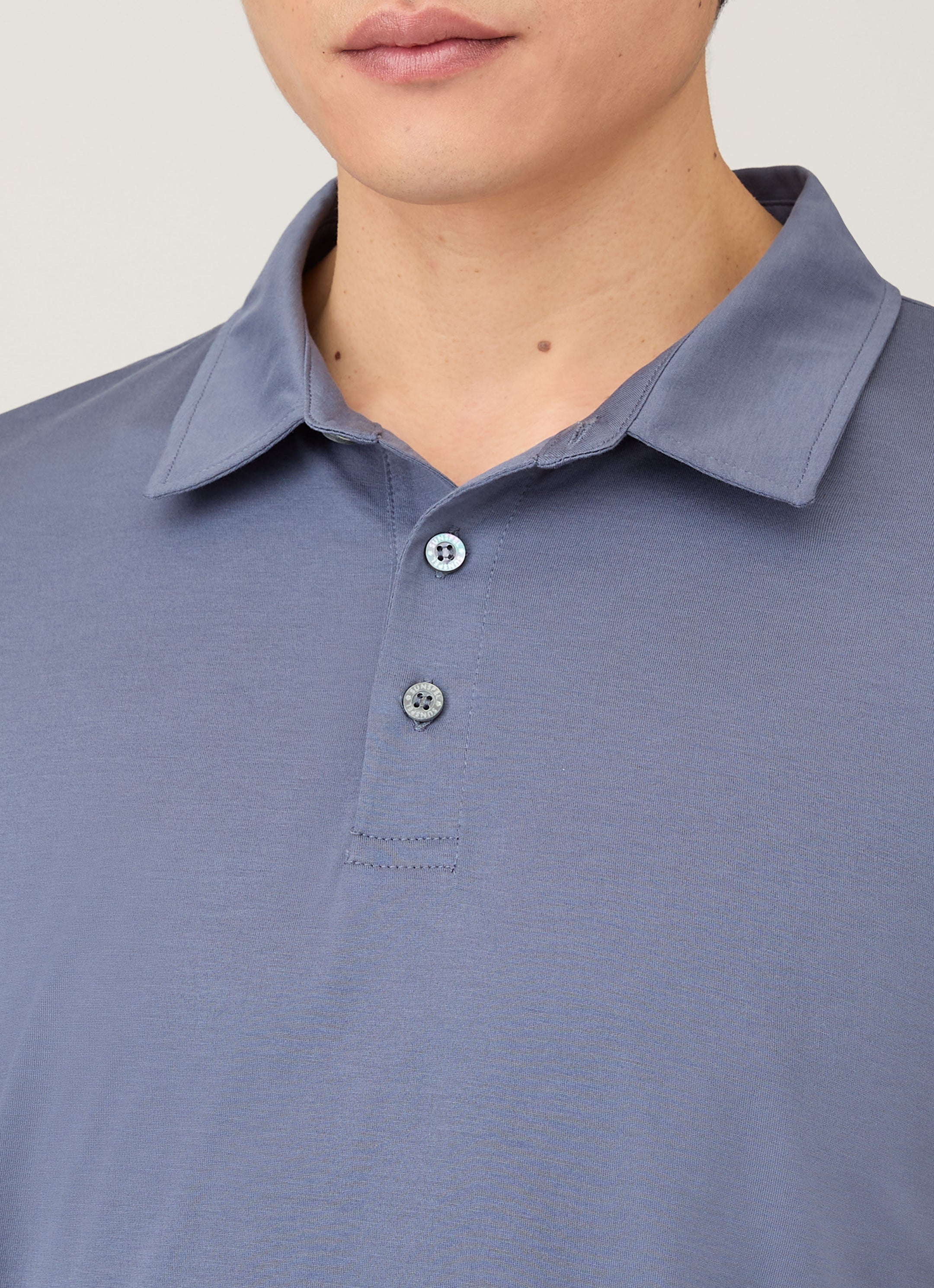 Men's Classic Jersey Polo Shirt in Selvedge Blue