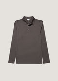Men's Long Sleeve Classic Jersey Polo Shirt in Anthracite