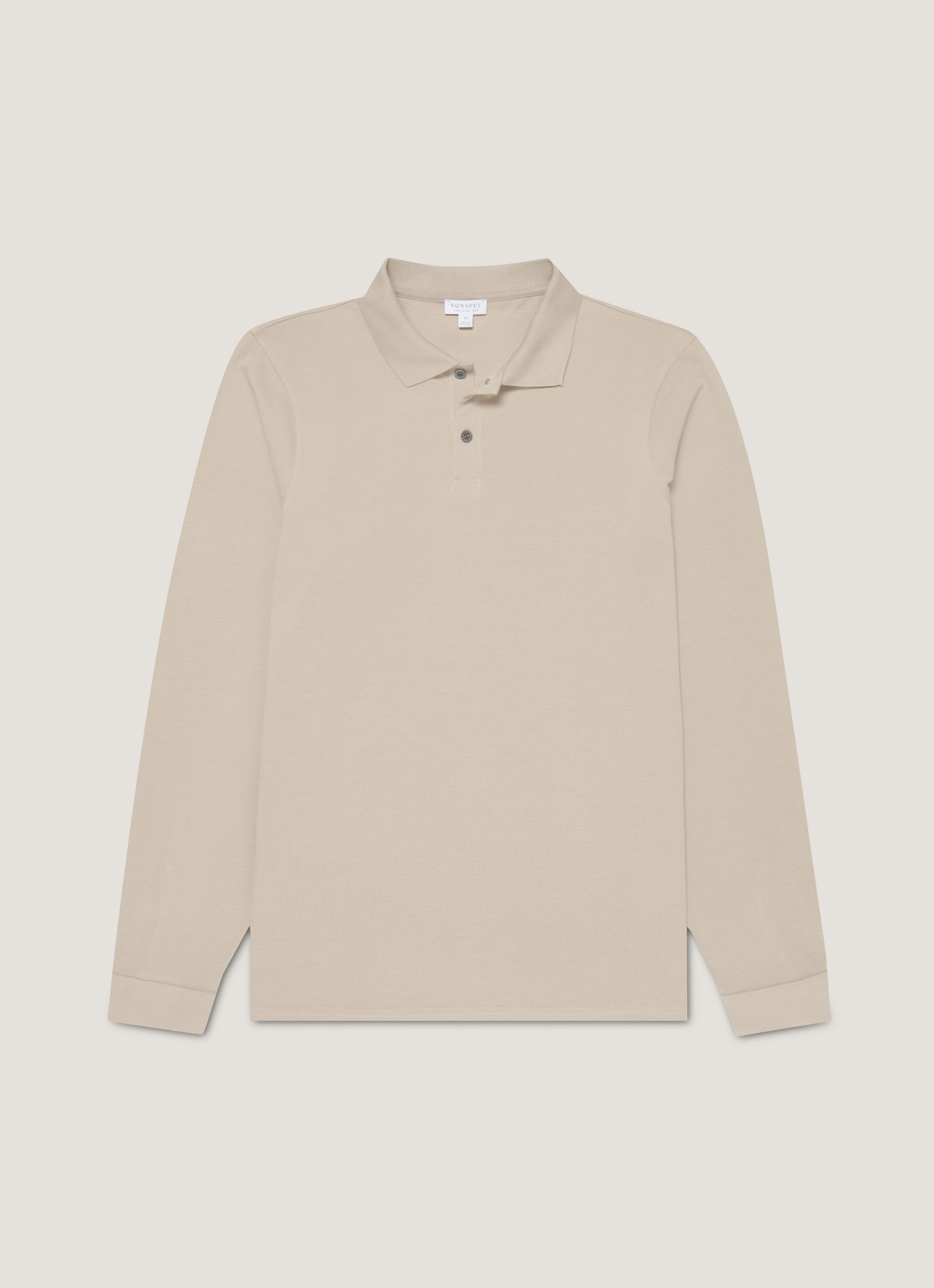 Men's Long Sleeve Piqué Polo Shirt in Fog