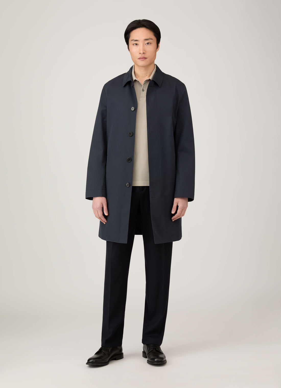 Men's Long Sleeve Piqué Polo Shirt in Fog