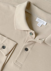 Men's Long Sleeve Piqué Polo Shirt in Fog