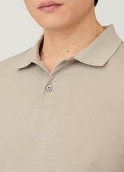 Men's Long Sleeve Piqué Polo Shirt in Fog