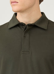 Men's Heavyweight Rugby Polo Shirt in Dark Green