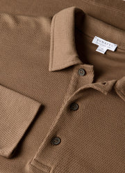 Men's Long Sleeve Cellulock Polo Shirt in Dark Cedar