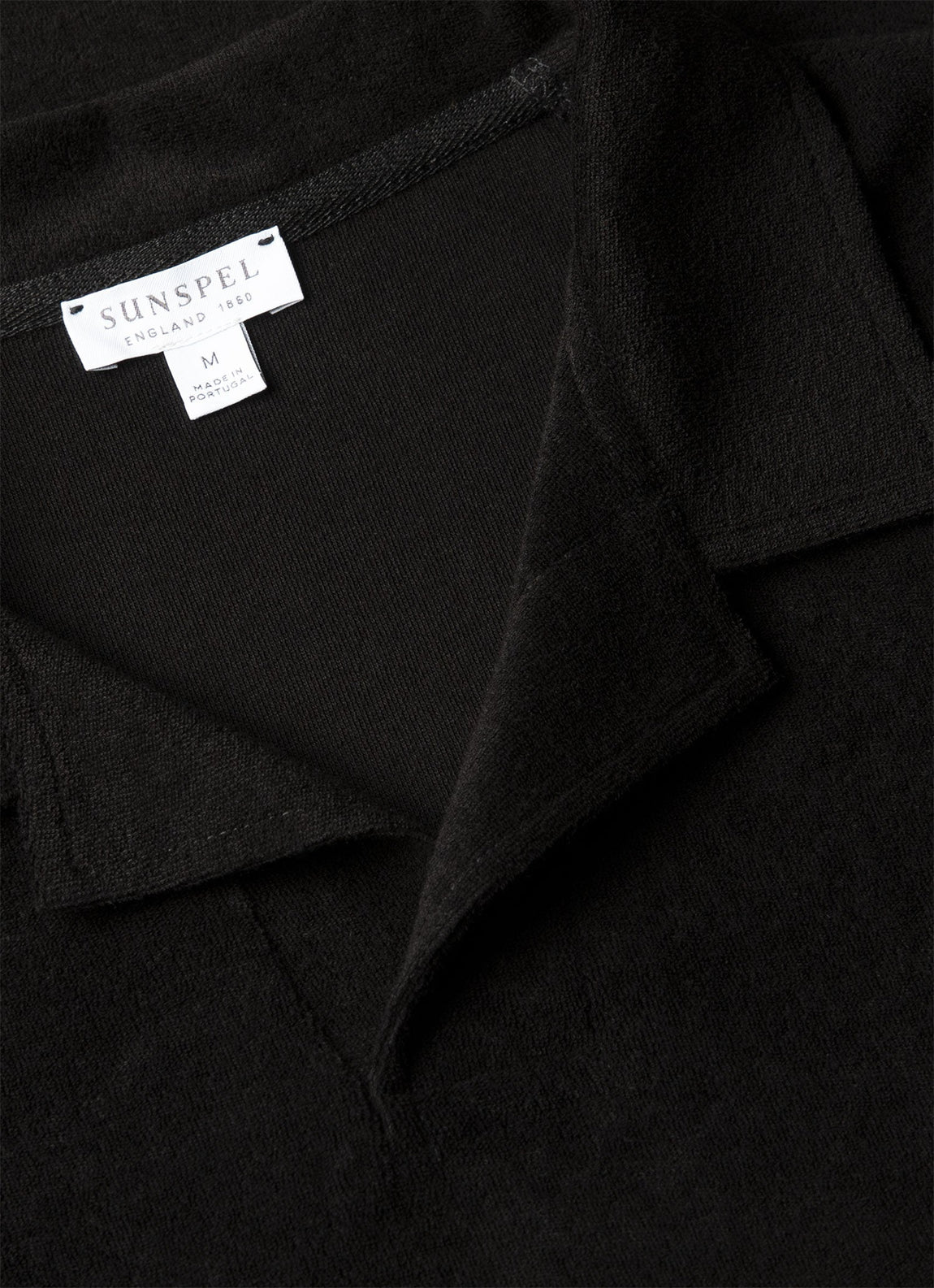 Men's Towelling Polo Shirt in Black