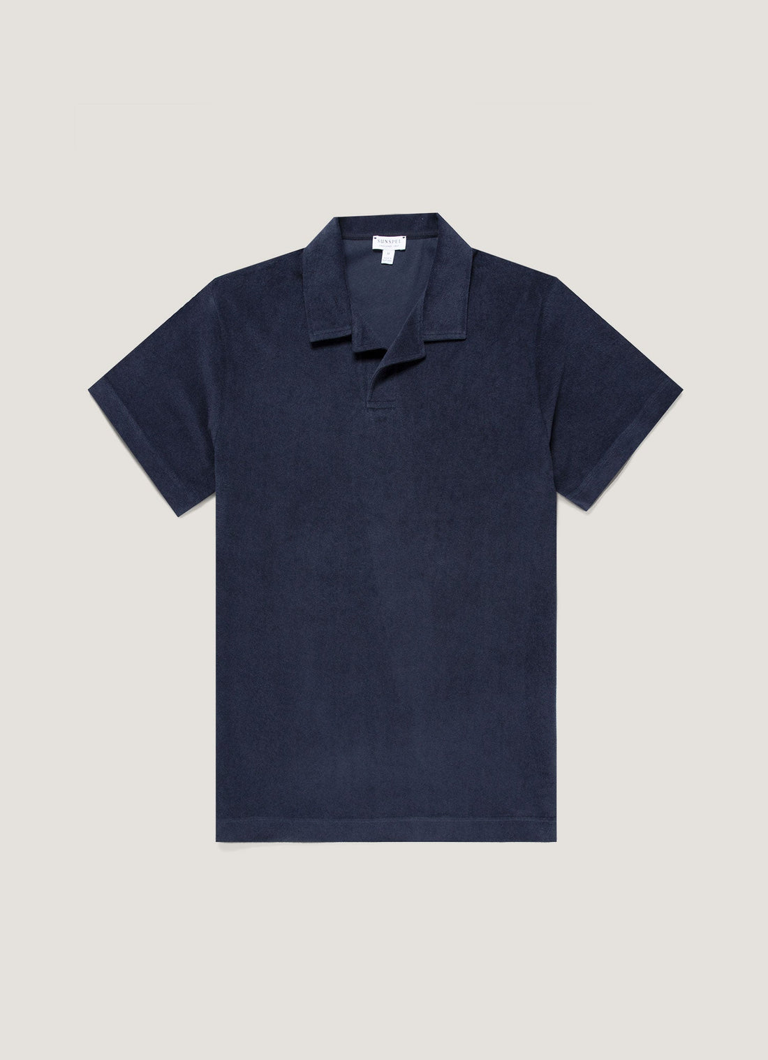 Men's Towelling Polo Shirt in Navy