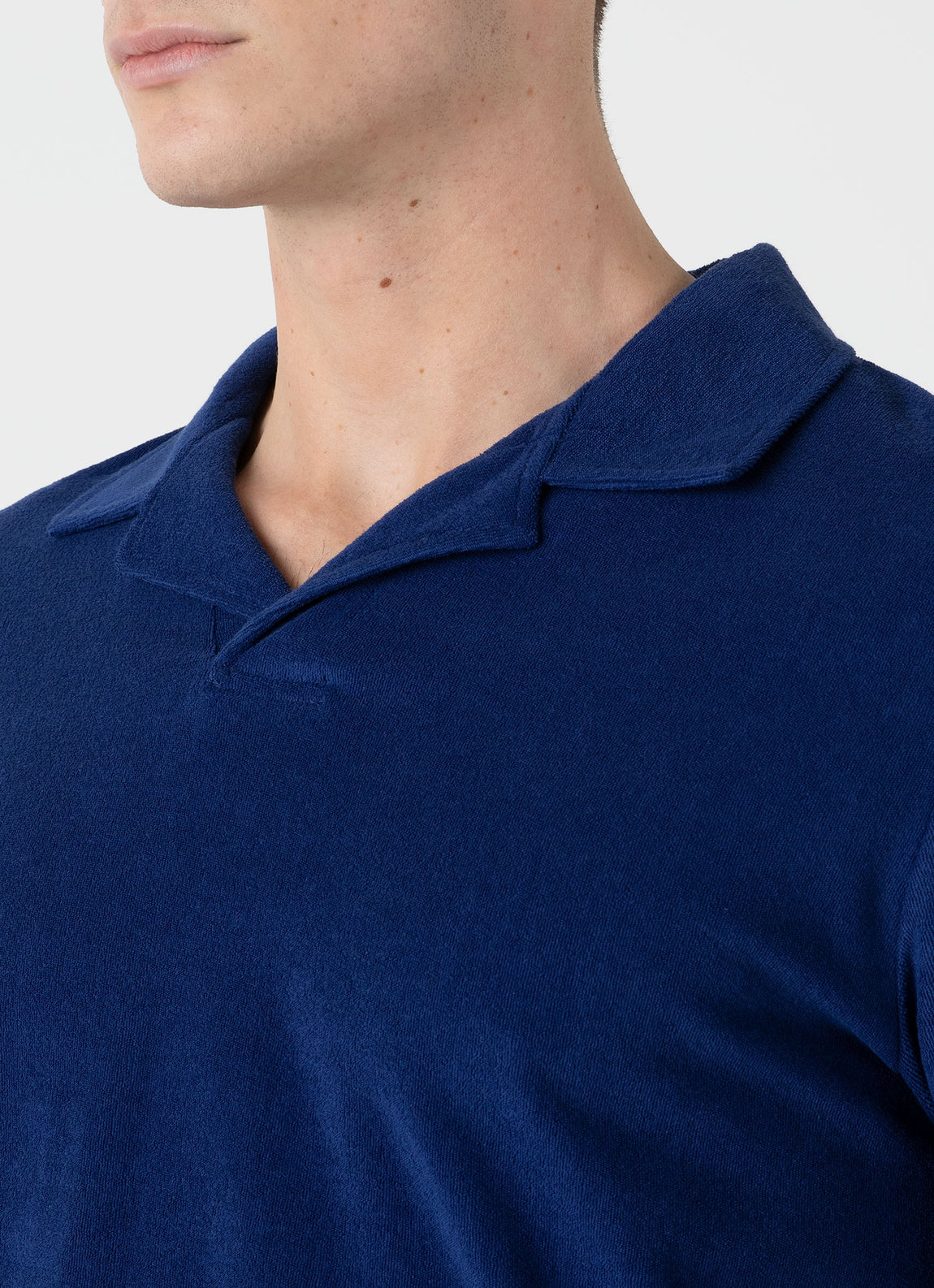 Men's Towelling Polo Shirt in Space Blue