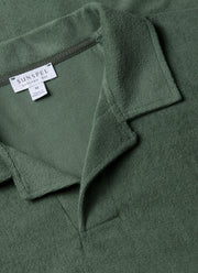 Men's Towelling Polo Shirt in Dusk Green