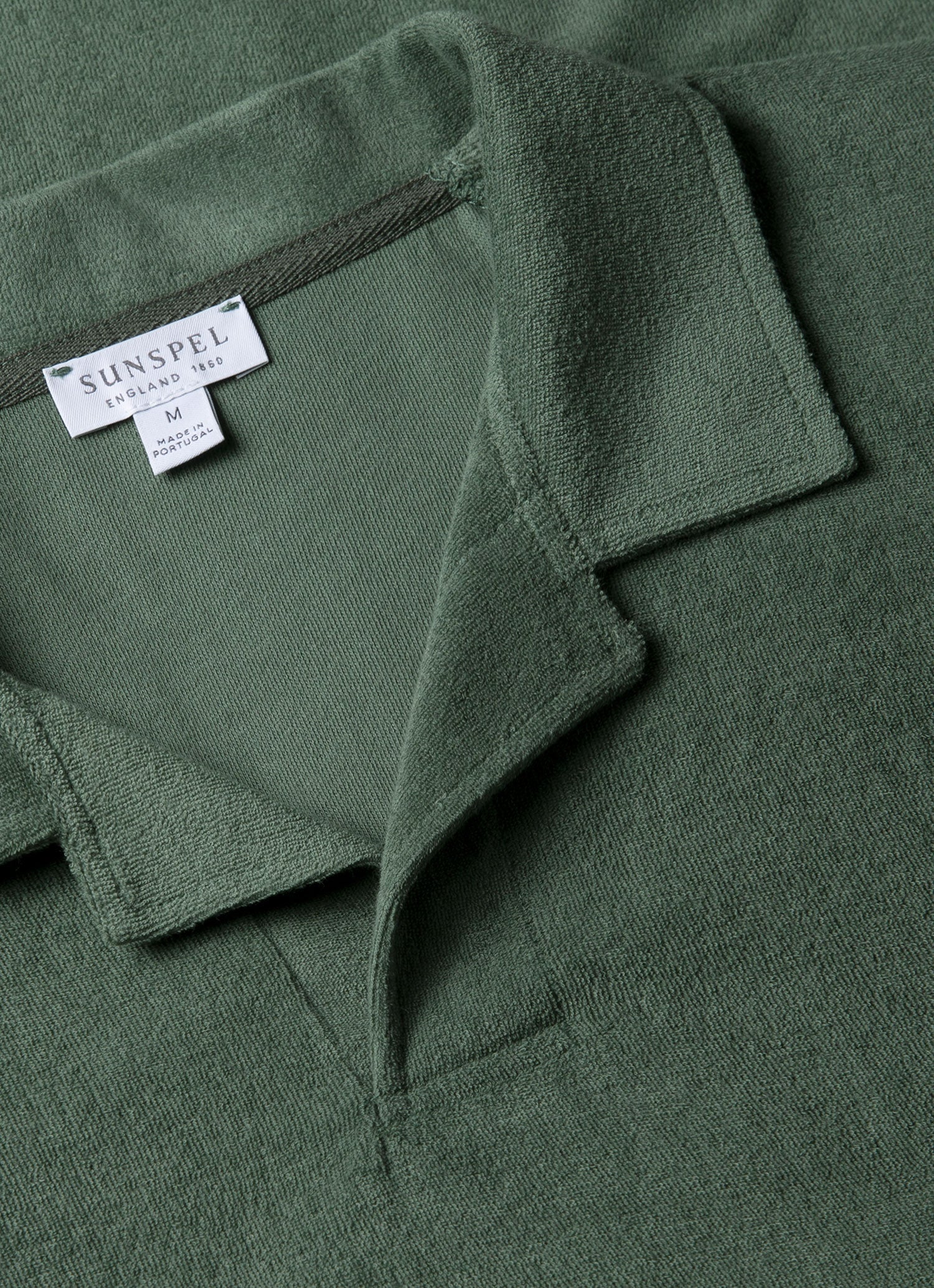 Men's Towelling Polo Shirt in Dusk Green