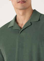 Men's Towelling Polo Shirt in Dusk Green