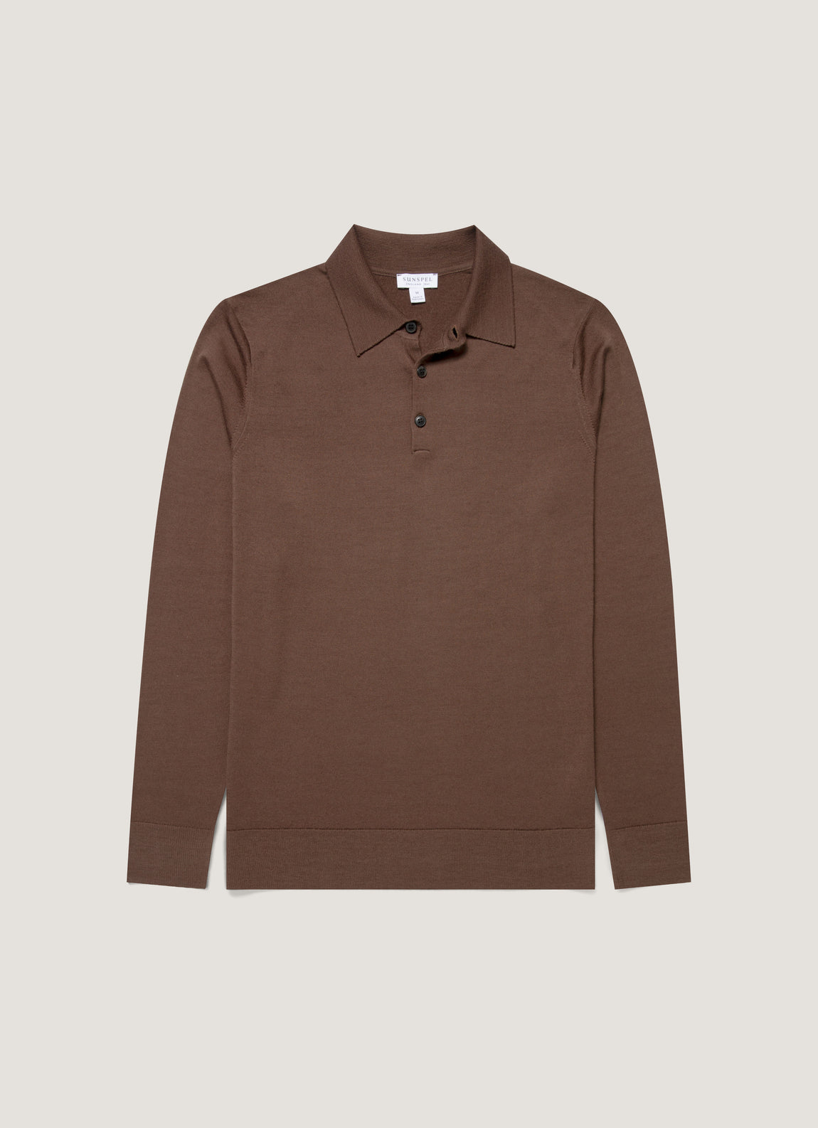 Men's Extra-Fine Merino Polo Shirt in Bark