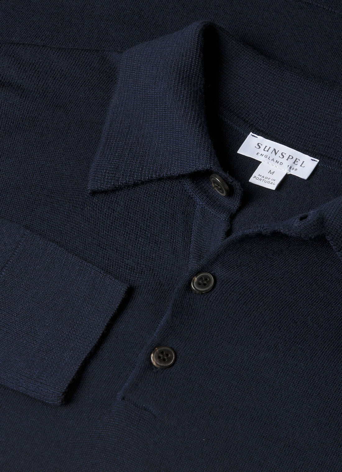 Men's Extra-Fine Merino Polo Shirt in Navy