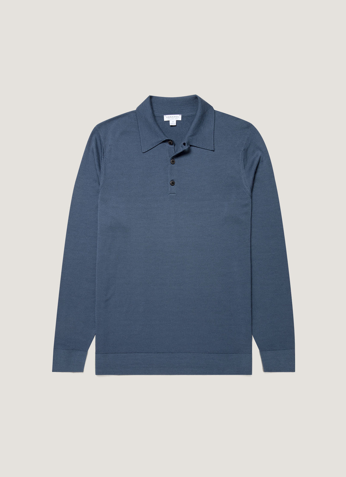 Men's Extra-Fine Merino Polo Shirt in Slate Blue
