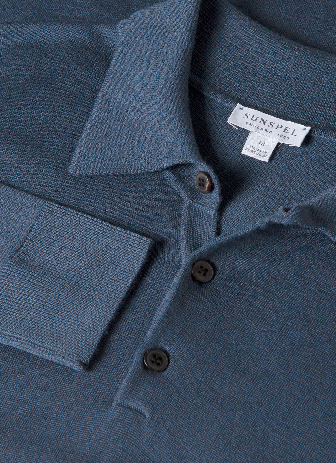 Men's Extra-Fine Merino Polo Shirt in Slate Blue