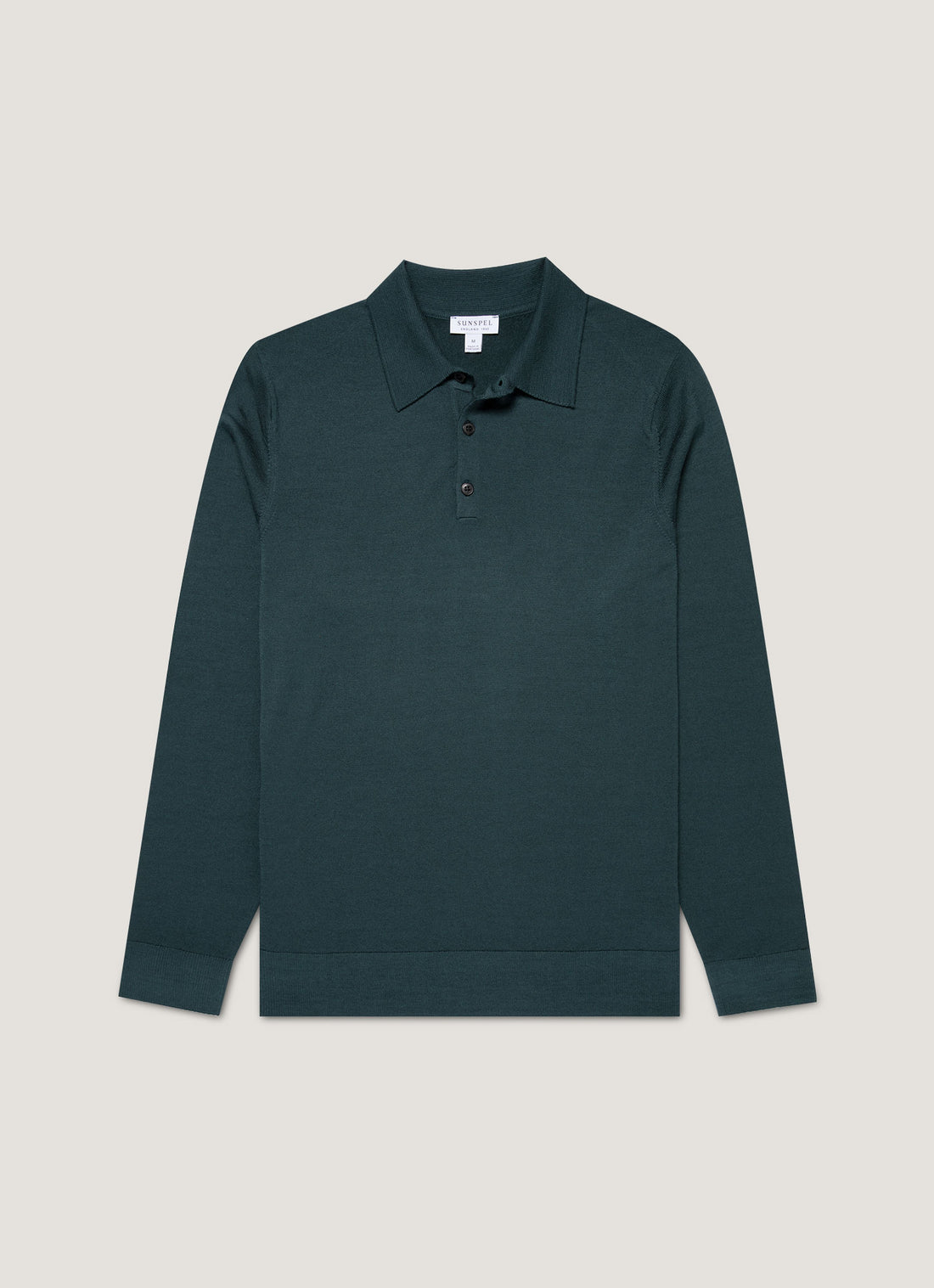 Men's Extra-Fine Merino Polo Shirt in Dark Petrol