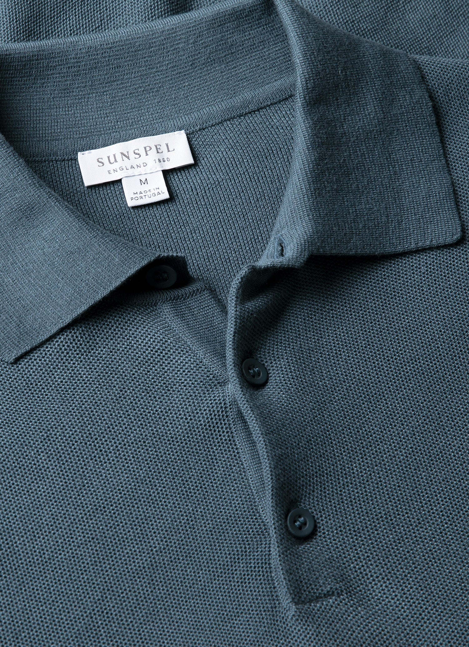 Men's Knit Polo Shirt in Slate Blue