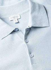 Men's Knit Polo Shirt in Pastel Blue