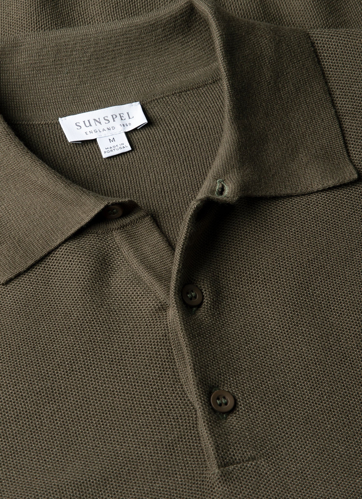 Men's Knit Polo Shirt in Khaki