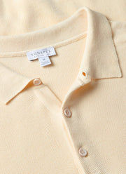 Men's Knit Polo Shirt in Ecru
