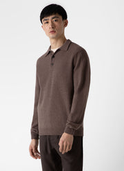 Men's Lambswool Polo Shirt in Cedar