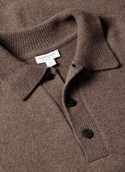 Men's Lambswool Polo Shirt in Cedar