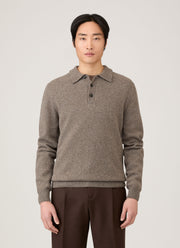 Men's Lambswool Polo Shirt in Bark