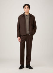 Men's Lambswool Polo Shirt in Bark