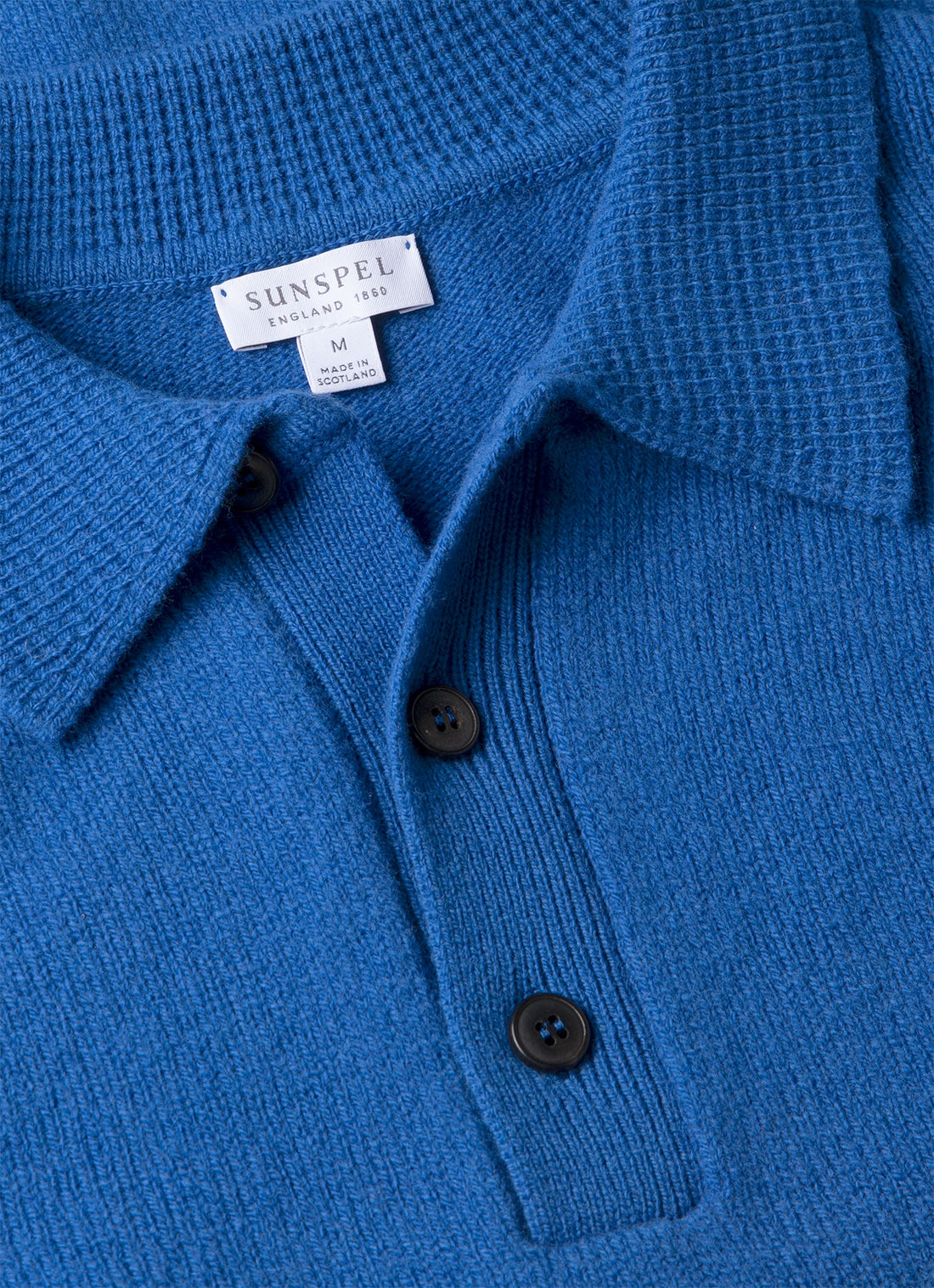 Men's Lambswool Polo Shirt in Cobalt