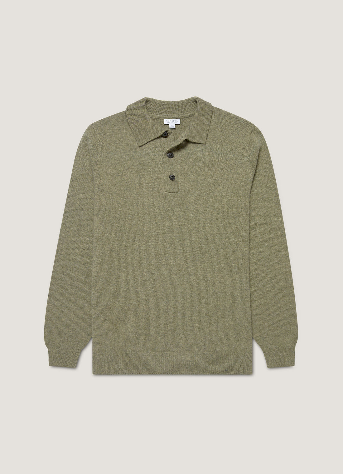 Men's Lambswool Polo Shirt in Sea Moss