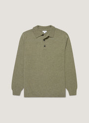 Men's Lambswool Polo Shirt in Sea Moss