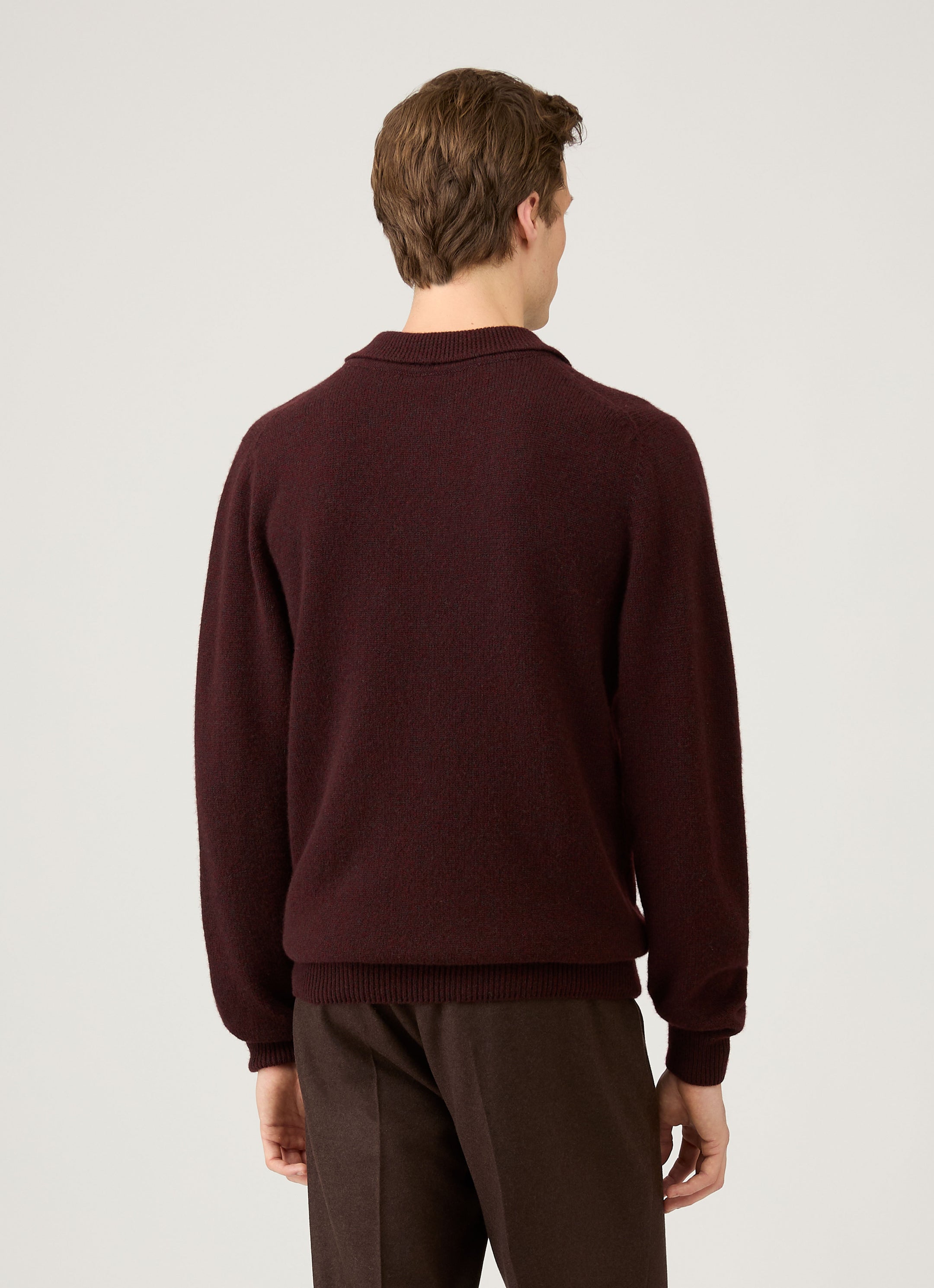 Men's Lambswool Polo Shirt in Bakelite Twist