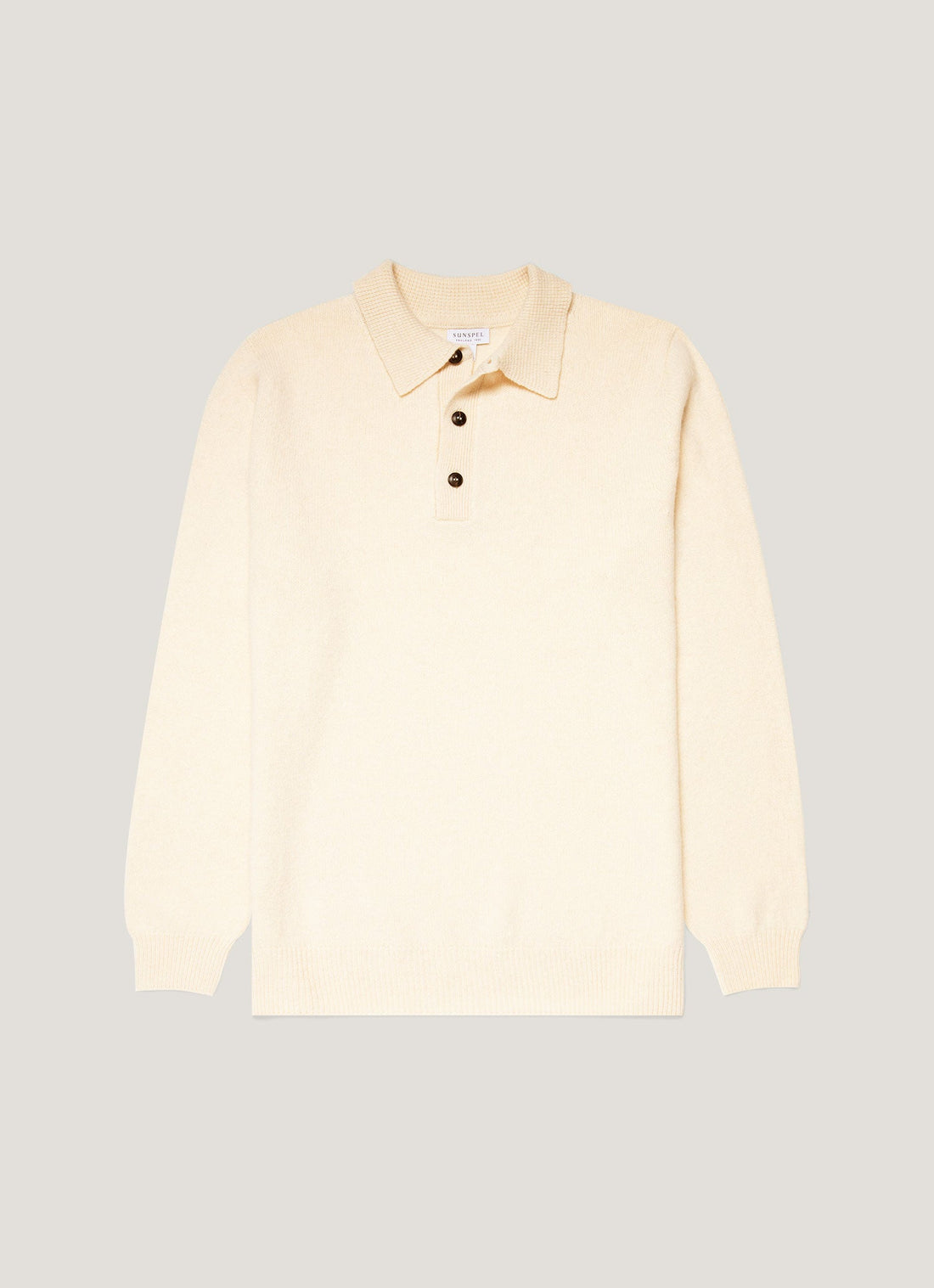 Men's Lambswool Polo Shirt in Ecru