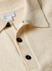 Men's Lambswool Polo Shirt in Ecru