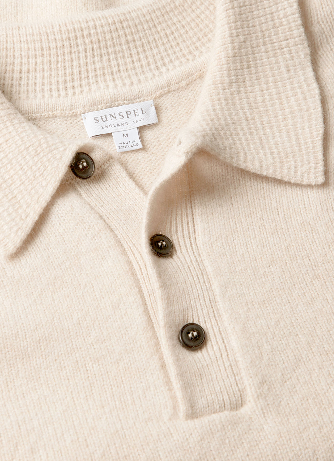 Men's Lambswool Polo Shirt in Oatmeal Melange