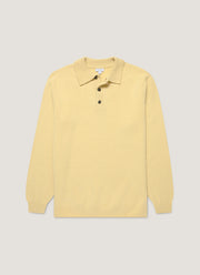 Men's Lambswool Polo Shirt in Dusty Yellow