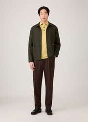 Men's Lambswool Polo Shirt in Dusty Yellow