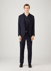 Men's Sea Island Cashmere Polo Shirt in Midnight Navy