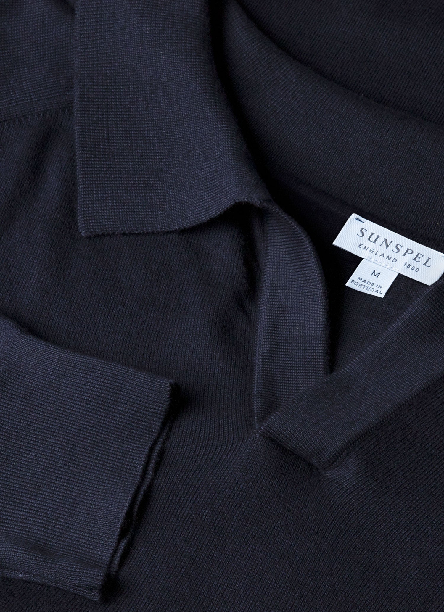 Men's Sea Island Cashmere Polo Shirt in Midnight Navy