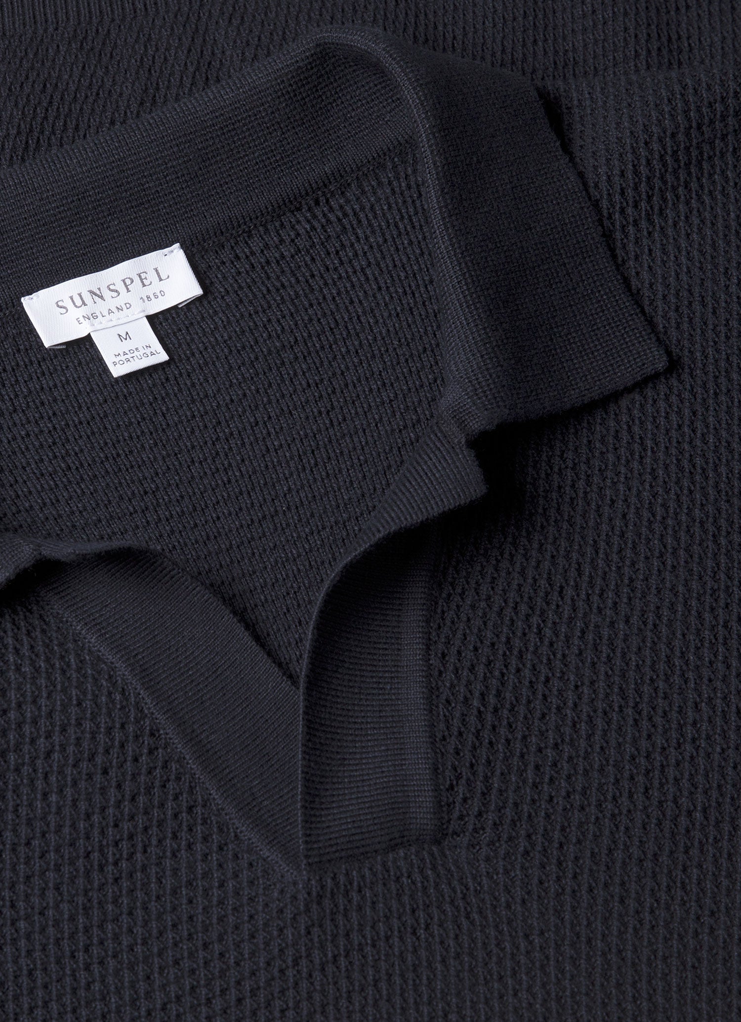 Men's Compact Mesh Knit Polo Shirt in Navy