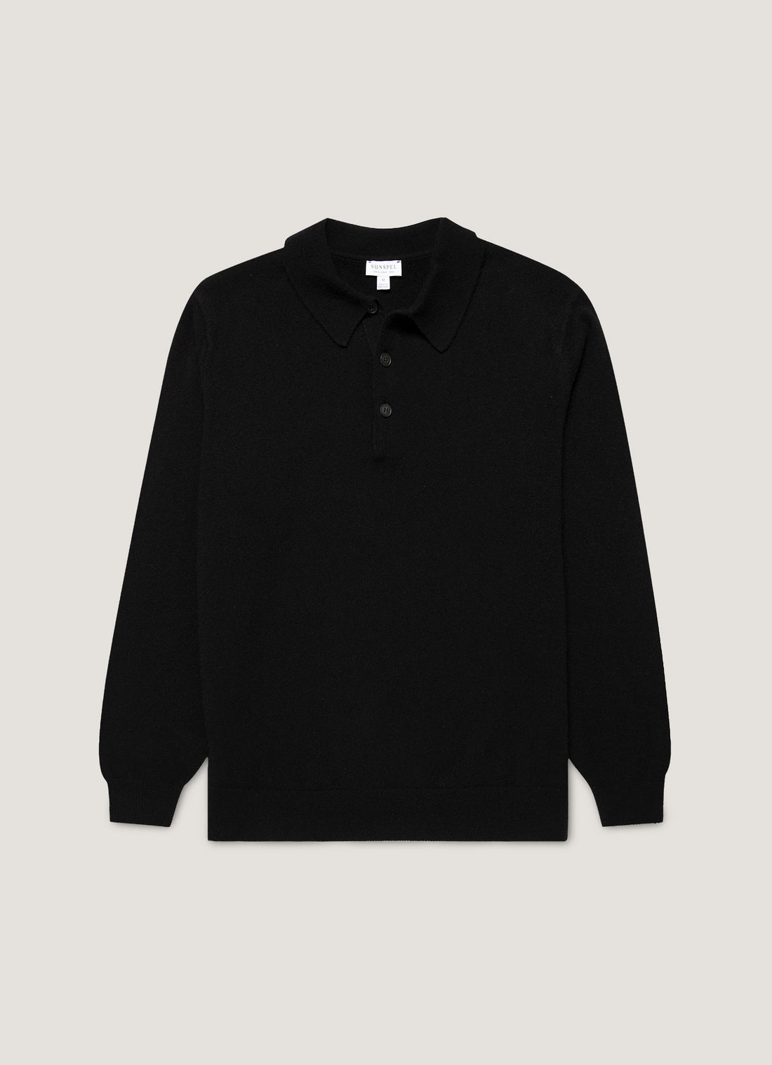 Men's Cashmere Polo Shirt in Black