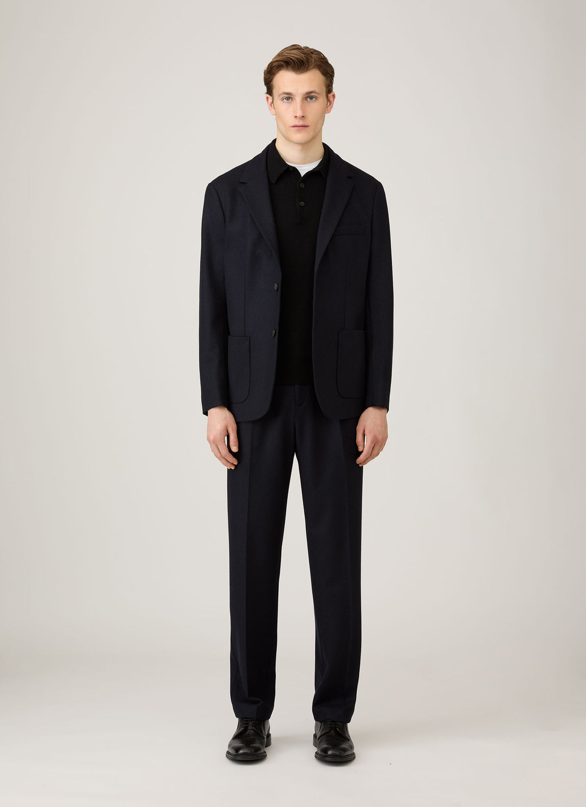 Men's Cashmere Polo Shirt in Black