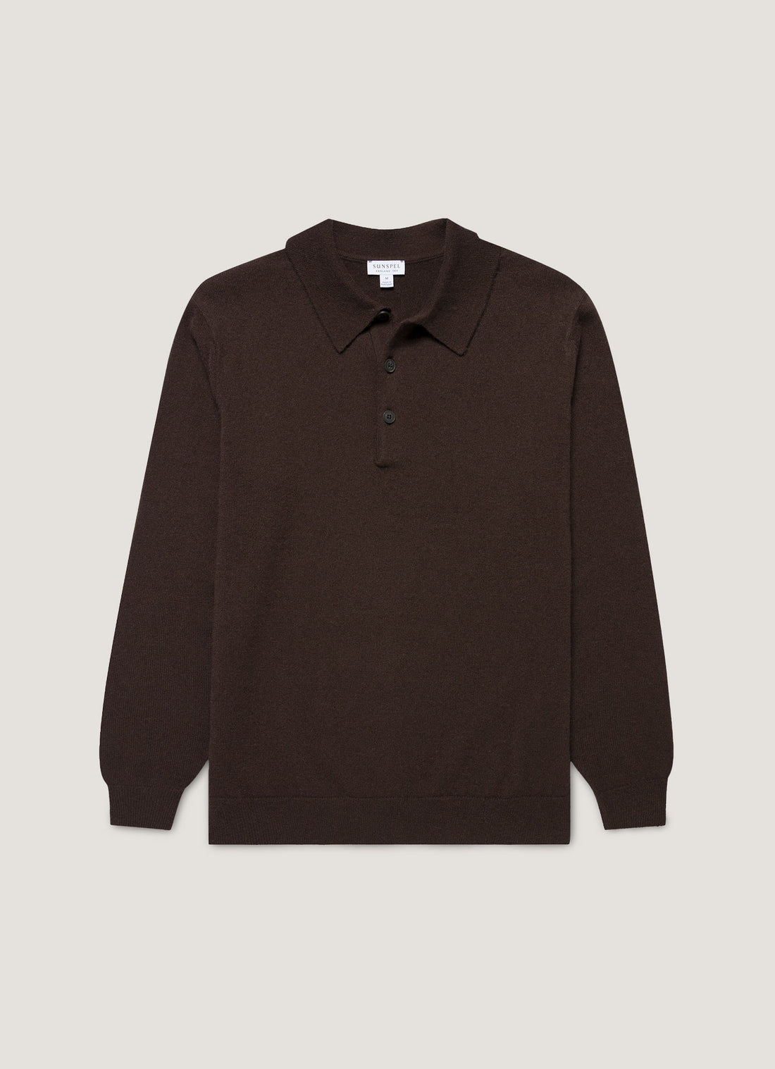Men's Cashmere Polo Shirt in Truffle