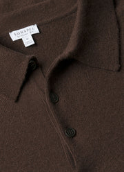 Men's Cashmere Polo Shirt in Truffle