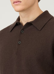 Men's Cashmere Polo Shirt in Truffle