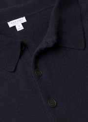 Men's Cashmere Polo Shirt in Navy
